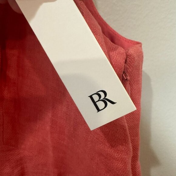Banana Republic Lina Linen Mini Dress Pink Size 10 Minimal Vacation Beach NWT - Picture 6 of 9